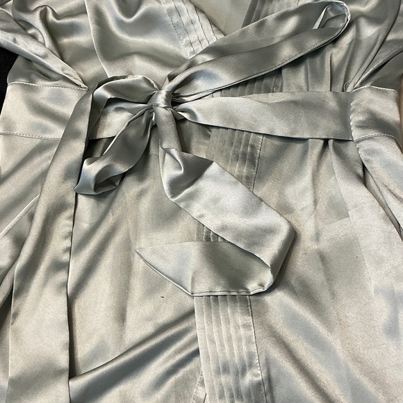 Victoria's Secret Silver Satin Robe and Nightgown Set - Picture 8 of 13